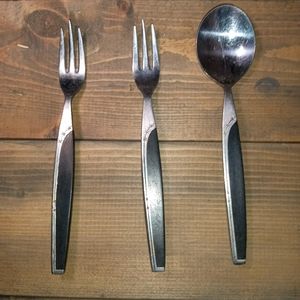 Vintage Marcrest Ebony forks spoon Retro